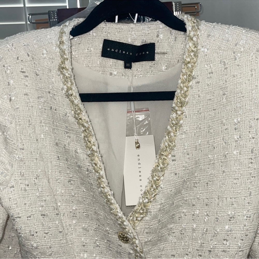 NWT Endless Rose Long Sleeve Dress in Pearl - Picture 5 of 8